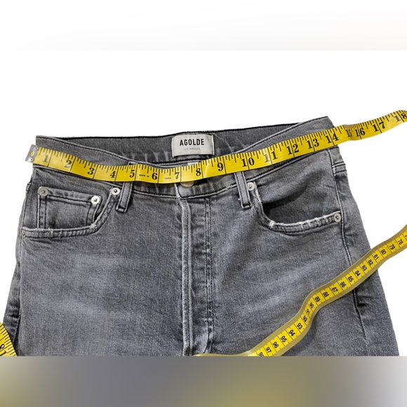 Agolde NICO Button Fly Raw Hem Hi Rise Gray Jeans Women Size 26 - Picture 12 of 15